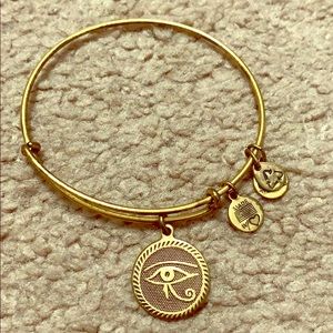 Alex and Ani Gold Egyptian Eye Charm Bracelet